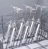 spiked-glasses Glashalter für Spülmaschine - Sektparty 6er Set - Kurze Aufsteckhalter Halterung für Geschirrkorb Glas Gläser - formstabil und kratzfrei