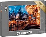 puzzleYOU: Puzzle 2000 Teile „Festliche Weihnachtsmarktstimmung in Frankfurt, Deutschland“