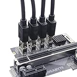 Tytlyworth PCIE USB 3.0 Karte 4 Ports - M.2 NVME auf 4 Ports PCI-E 1X USB 3.0 Riser-Karte,Erweitern Sie 1X-PCIE auf 4-Port-PCIE über USB-A-Schnittstelle für GPU-Riser