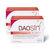 DAOSiN® Spar-Set 2x60Kapseln. Unterstützt den Abbau von Histamin aus der Nahrung. Frei von Gelantine, Histamin, Laktose, Fruktose, Gluten und künstlichen Farbstoffen
