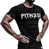 Fitness Method, Sport T-Shirt Herren, Slim-Fit Shirt bequem & hochwertig Männer, Rundhals & Tailliert, Training & Freizeit, Gym & Casual Workout Mann, 95% Baumwolle, 5% Elastan