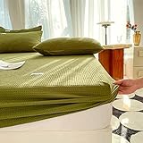 BAJIN spannbettlaken boxspringbett voll elastisches 180x200+25cm matratzenbezug, Baumwolle mit Einem Gummizug - von Premium Qualität/Spannbetttuch Jersey mit Schönen Farben Grün