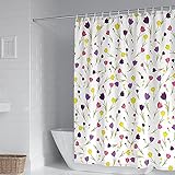 BCughia Duschrollo für Badewanne, Shower Curtain Set Mehrfarbiges Blumenmuster Mehrfarbig Multicolor Shower Curtains 165x180cm(66' Wx72 H)