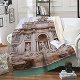 Fleece-Kuscheldecke, 130 x 160 cm Trevi Fountain Fontana di Rome Italy kuschelige Flauschdecke Superweiche Flanelldecke Wohndecken Sofadecke Wolldecke Kunstfell als Sofadecke