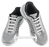 WELKOO® Elastische Schnürsenkel aus Silikon Ohne Schnürung Wasserdicht für Schuhe für Erwachsene 16 Stck. Farben weiß