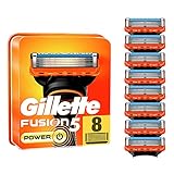 Gillette Fusion 5 Power Rasierklingen, 8 Ersatzklingen für Nassrasierer Herren mit 5-fach Klinge