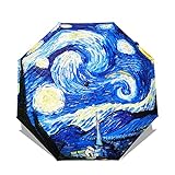 Ddcjc Folding Regenschirm Weibliche Van Gogh Malerei Chinesische Kunst Sakura Regenschirme Regen Frauen Winddicht Anti Aufbilden Sonnenschirm (Color : OUB05)