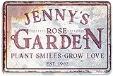 JIANKUN Blech-Poster Metallschild Personalisierte Garten Rose Benutzerdefinierte Holzschild Wanddekoration Blume individuelles Geschenk Retro Vintage Schilder
