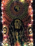 ICC Bob Marley Laughing Poster 76,2 x 101,6 cm Hippie-Stil psychedelische Flagge Geschenk Wandbehang Wohnheim Dekoration Decke Wandteppich Hippie Rasta Reggie Matte Dekoration (orange)