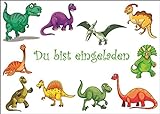 10 Dinosaurier-Einladungen/Geburtstagseinladungen Kinder Mädchen Jungen: 10-er Set Einladungskarten zum Kindergeburtstag oder ins Museum (10729)
