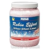 Pufas Rubin Effect Lasur Effektlasur 1,5 L extrafeiner rötlicher Glitzer-Effekt