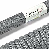 Ganzoo Paracord 550 Seil für Armband, Leine, Halsband, Nylon-Seil 31 Meter, dunkel-grau