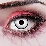 aricona Kontaktlinsen - weiße Kontaktlinsen mit schwarzem Rand - Kontaktlinsen Halloween ohne Stärke