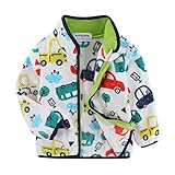 Mud Kingdom Unisex-Kinder-Fleecejacke, bedruckt mit Reißverschluss, Cars White, 5 J