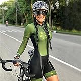 Frauen Triathlon Affe Radfahren Overall Langarm Hosen Fahrrad Jersey Sport Anzug Enge Dünne Fahrrad Skinsuit (Color : CJ183, Size : Medium)