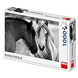 Dino Toys 532618 Dino Puzzle schwarz-weiße Pferde, 1000 Teile, Mehrfarbig