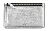 Fossil Logan Zip Card Case Silber/Steel