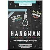 DENKRIESEN - Hangman - JUNIOR Edition - Galgenmännchen to GO | Spielblock | Kinderspiel | Reisespiel | Wichtelgeschenk | Geschenkidee | Rätselblock - Spiel ab 2 Personen