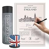 happylandgifts® Echtes England Grundstück als einzigartiges Geschenk für UK Fans | Besitzurkunde mit Wunschname zum selber eintragen | England Geschenke | London Geschenke