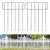 10 Stück Tier-Absperrzaun, 43,2 cm (H) x 3,4 m (L), kein Graben, dekorativer Gartenzaun, rostfreier Metalldraht, Gartenzaun, Hundekaninchen, Erdspieße, Verteidigung für den Außenb