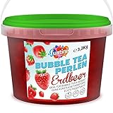 funtini Bubble Tea Perlen 3,2 kg Erdbeere - popping boba fruchtperlen, Bubbles für Bubble Tea – Fruchtperlen Bubble Tea vegan, laktosefrei & glutenfrei, frei von künstlichen Farbstoffen *2021