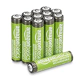 Amazon Basics AAA-Batterien mit hoher Kapazität, wiederaufladbar, 850 mAh, 12 Stück, vorgeladen