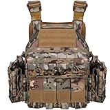 DDHVVOH Tactical Vest,Military Paintball Vest,Multi-Purpose Tactical Equipment for Airsoft,Camping,Hiking,Cs Field,Outdoors Security Weste,CPupgrade