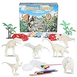 Diealles Shine Dinosaurier Malset, 55 Stück Dinosaurier Malset für Kinder, 3D Dinosaurier Malerei Figuren zum Bemalen Kinder