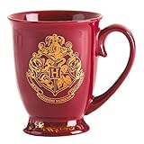 HARRY POTTER Original Hogwarts Tasse aus Keramik mit goldenem Wappen, Mehrfarbig 9cm x 12 cm x 11 cm