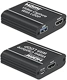 ULBRE Videoaufnahmekarte mit Loop HDMI auf USB 2.0 High Definition 1080p 30fps - Aufnahme auf DSLR-Camcorder, Computer für Gaming, Streaming, Unterricht, Videokonferenz oder Live-Rundfunk