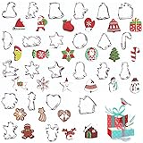 FANXIYA 24 Stück Ausstechform für Weihnachten, Plätzchen Ausstecher Weihnachten aus Edelstahl Ausstechform Set für DIY Cookie, Fondant, Torten, Party-Dek