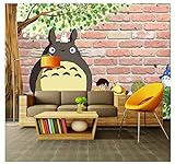 Tapeten Anime Cartoon Totoro Farbe 3D Hintergrund Wand Schlafzimmer Wohnzimmer Kinderzimmer Zimmer-208x146cm(LxH)