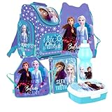 Disney Frozen Eiskönigin Schulranzen Tornister Schulrucksack Schultasche Set 6 Teilig Inkl. Sticker-von-Kids4shop Blau