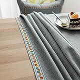 Tischdecke aus Baumwolle und Leinen im nordischen Stil Esstisch Couchtisch Abdeckung Restaurant Bankett Küche Dekoration X140x200cm
