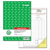 SIGEL SD017 Kombinationsbuch, Auftrag / Lieferschein / Rechnung A5, 2x40 Blatt, selbstdurchschreibend, aus nachhaltigem Pap