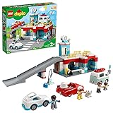LEGO 10948 DUPLO Parkhaus mit Autowaschanlage, Spielzeugautos, Parkhaus Spielzeug für Kinder ab 2 Jahre , Kleinkinder Spielzeug