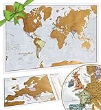 Weltkarte Zum Rubbeln mit Geschenkröhre + BONUS Europa-Rubbelkarte - Maps International - Über 50 Jahre in der Kartenherstellung