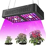 Pflanzenlampe LED COB S600 Vollspektrum Pflanzenlicht Zimmerpflanzen Licht, Dual Chip, Leistungsstarke Lüfter und Daisy Chain für Wachstumslampe Pflanzen ,Blumen, Gemüse im Wohnzimmer(Schwarz)