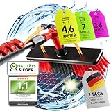 BoomDing Waschbürste mit Teleskopstiel 7 Meter ausziehbar | Teleskop Waschbürste | PV Anlage Reinigung | Wintergarten Reinigungsset | Photovoltaik | Wasserbesen mit Teleskopstiel | Teleskopstang