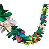 Cobeky Papiergirlandendekorationen, 1PCS Hibiskusgirlandengewebe-Blumenbanner Tropische Papierblumen Luau Partydekorationen