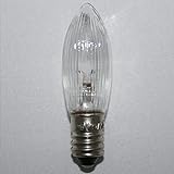 9x Spitzkerze Glühbirne Ersatzbirne Topkerze für Lichterkette und Schwibbögen (16V / 3W E10 voll geriffelt indoor)