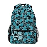 Yaxinduobao Stilvoller Hibiskus-Blumen-Hawaii-Rucksack Leichte Schul-College-Reisetaschen, 16 'x 11,5' x 8' Verwendung für Reisen, Schule oder Geschäft