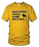 shirtloge - DER FRÜHE Vogel KANN Mich MAL. - Kult T-Shirt - Gelb - Größe XXL