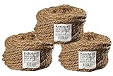 Humusziegel - Kokosseil Ersatz für Kratzbaum - Ersatzteil - 7 mm, 3 x 50 m - ungefärbte Naturfaser – Verwendbar als Sisal Seil, Baumanbinder, Paketschnur, Pflanzenband & als Deko