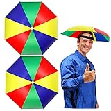 2Stücke Regenschirmhut Kopfregenschirm Faltbarer Angeln Gartenarbeit Regenschirm Hat Regenschirmmütze Kopfschirm Regen Hut Sonnenhut Sport Angeln Sonnenschutz Kopfbedeckung Erwachsene SonnenschirmHut