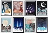 Growl Monster Cards 8 A4 Space Weltraum Poster Set Universum…