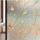Coavas Privacy Window Film Bird Opaque Non-Adhesive Frosted Bird Window Film Decorative Glass Film Static Cling Film Bird Window Stickers for GF-WF-90-2B Home Office 23In. by 78.7In. (60 x 200Cm)