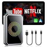 Lamto Car Play Dongle Box Unterstützt Netflix YouTube Wireless Carplay Adapter/Android Auto Adapter für OEM Wired Carplay/Android Auto,HD Multimedia Video AI Box,USB Video-Play,Siri Voice Navig