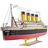 MOEGEN Laserschnitt 3D Puzzle Hölzerne Modell Kits zu Gebäude Geschenk für Kid und Erwachsene - Titanic