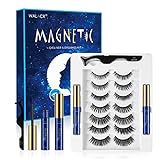 Magnetische Wimpern, Magnetic Lashes mit Pinzette, Wiederverwendbare 3D Magnet Wimpern, Magnet Wimpern mit Eyeliner, Magnetische Wimpern Natürlicher Look【7 Parre】